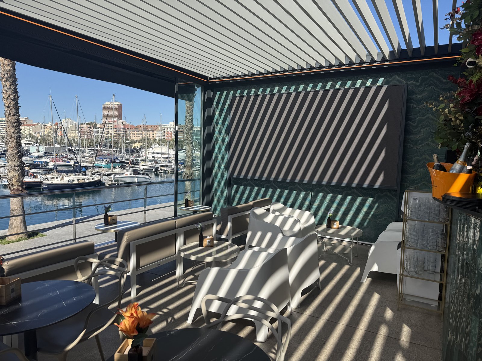 Sausalito Premium Club terrace overlooking Alicante marina